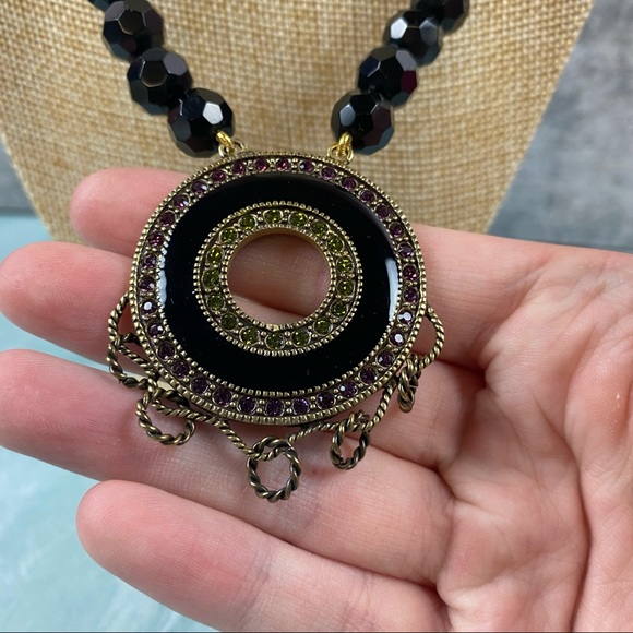 Heidi Daus Charm Holder Black Beaded Toggle - Picture 2 of 4